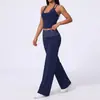 Calça pantalona esportiva casual transfronteiriça de alta elasticidade para levantar o bumbum, para mulheres, com toque nude, decote halter, adequada para corrida e fitness, pode ser usada como roupa externa, com um conjunto de alças