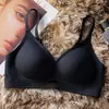 5517 Copa Fija de Gelatina Hueca Látex Sin Costuras Ropa Interior para Mujer Pecho Pequeño Push-up Transpirable Suave Soporte Cómodo Sujetador