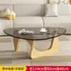 Mesa de centro de vidro, mesa de centro criativa e moderna para sala de estar, adequada para apartamentos pequenos, mesa pequena minimalista moderna de luxo leve