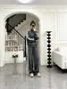 Conjunto deportivo casual estilo europeo para mujer, moda otoño e invierno 2026, corte ajustado, sudadera con bloques de color y pantalón ancho conjunto de dos piezas