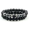 Pulsera de Traje de Comercio Exterior Europeo y Americano Transfronterizo Pulsera de Cuentas de Piedra Bilis Negra Ojo de Tigre Esmerilado Envejecido Línea Negra Elástica Suelta Cuerda de Mano