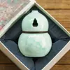 Quemador de Incienso Pequeño de Cerámica Fulu Calabaza Portainciensos Quemador de Aromaterapia Adorno Pequeño Estilo Zen para Interiores del Hogar Bandeja de Incienso para Mesa de Té China