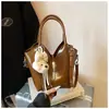 Bolsa Grande Capacidade Feminina 2025 Nova Outono Inverno Moda Retrô Bolsa de Ombro Único Estilo Coreano Versátil Bolsa Tote para o Dia a Dia