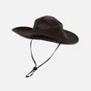 Sombrero Cowboy Occidental Sombrero de Pescador con Cordón para Mujer Sombrero de Sol de Ala Ancha para Vacaciones de Verano para Hombre Sombrero para Pesca al Aire Libre Senderismo