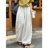 Pantalones Casuales de Lino Estilo Japonés de Pierna Ancha para Mujer, Verano Delgados de Cintura Alta Ajuste Holgado, Adelgazantes para Figuras Pequeñas, Pantalones Curvos Acortados con Caída