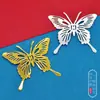 Accesorios para Ramo DIY 45*35mm Filigrana Plana Flor Mariposa de Barba Larga Pieza Bola de Flores Nupciales Decorada con Mariposa Dorada