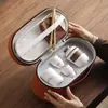 Juego de Té de Viaje de Porcelana de Jade Blanco Dehua Una Tetera Tres Tazas Portátil para Exteriores Taza Rápida Regalo para Evento de Empresa