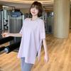 Blusa de corrida, camiseta de secagem rápida, tamanho grande, traje fitness, manga curta, roupa de ioga, verão, malha fina, top esportivo feminino solto