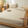 Sábana Bajera Ajustable Jacquard de Lino y Algodón Wabi-Sabi Clase A Pieza Única Juego de Tres Piezas de Algodón Puro Ropa de Cama Sencilla para Casa de Huéspedes