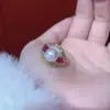 Cuentas de Concha Natural Son Comparables a los Anillos de Perlas, Llenos de Diamantes, Anillos de Esmeraldas Simuladas, Anillos Abiertos, Femeninos y Versátiles, Modelos Populares