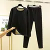 Nuevo Estilo Otoño/Invierno Felpa de Doble Cara Cálido Conjunto de Dos Piezas Ajustado Cuello Redondo Top de Otoño y Pantalones Conjunto de Ropa para el Hogar Estilo Coreano para Hombre