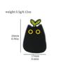 Lindo pin de metal de gato negro de dibujos animados pequeño gato negro gato asustado gato hierba larga gato aleación broche accesorios decoración