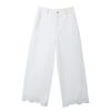 Jeans Blancos con Diseño Bordado Bie para Mujer Otoño 2025 Pantalones Largos Rectos Ajustados