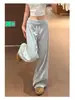 Pantalones rectos azules fluidos estilo coreano para mujer, estilo fino de verano 2026, nuevos pantalones casuales de cintura alta con efecto adelgazante