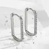 Pendientes Retro Simples Ovalados de Lujo Ligero de Gama Alta para Mujer Pendientes de Acero de Titanio Pendientes Geométricos Ovalados Largos Versátiles Exagerados