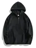 Sudadera con capucha y media cremallera de manga larga de color liso, deportiva informal para hombre, popular en otoño e invierno, comercio exterior transfronterizo europeo y americano