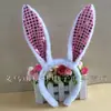Venta Caliente Accesorios para Escenario Orejas de Conejo de Peluche Diadema Accesorios para el Cabello Tocado para Adultos Pascua Halloween
