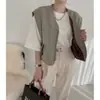 En stock: Chaleco corto sin mangas de estilo coreano, moderno y a la moda, chaqueta reversible de borrego sintético para mujer