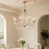 Candelabro de cristal vintage estilo francés para comedor, estudio, habitación de princesa, dormitorio romántico, luz de vela retro para sala de estar, elegante