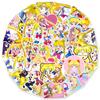 50 piezas de pegatinas decorativas de anime de chica hermosa, para patineta, cuaderno, equipaje, coche, taza de agua, grafiti, venta al por mayor