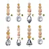 Decoraciones para Árbol de Navidad, Bolas de Madera con Cuentas, Bolas de Hilo, Atrapasoles, Adornos Colgantes para Coche, Cuentas de Colores Mixtos, Suministro Transfronterizo