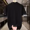 2026 Novo Estilo de Verão Camisa Polo Masculina com Gola, Luxo Leve, Fashionável, Corte Slim, Versátil para Negócios, Camiseta de Manga Curta Elegante