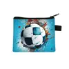 2025 Nova Carteira de Moedas de Futebol Estampa de Desenho Porta-Cartões Infantil Tendência Portátil Bolsa de Armazenamento Masculina Bolsa Transfronteiriça Quente