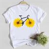 Flores hortícolas patrón de personalidad cuello redondo estampado camiseta blanca manga corta para mujer comercio exterior transfronterizo wish/ebay Amazon