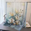 Estilo Elegante Estampado Flores Cortadas Primavera y Verano Bufanda de Seda Bufanda Larga Grande Sentido Avanzado Chal de Viaje Protector Solar Bufanda para Mujer Turbante