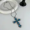 Collar con Colgante de Cruz Estilo Gótico Oscuro, Cadena para Suéter de Diseño Único de Nicho, Tendencia de Cadena para Clavícula de Subcultura Y2K