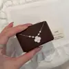 Collar Rosa, Exquisito y de Moda, Gama Alta, Lujo Ligero, Nicho, Estilo de Celebridad de Internet, Cadena para Clavícula de Flor de Cuatro Hojas, Joyería para Mujer