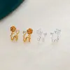 Aretes de Camelia, Suaves y Elegantes, Aretes de Flor de Rosa Incrustados de Diamantes, Super Hada Celebridad de Internet, Gama Alta, Aretes Pequeños con Aroma para Mujer