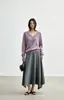 Suéter de Lana Sencillo y Cálido Estilo Francés de Lana 100% para Mujer, Color Sólido Otoño e Invierno, Suéter Básico de Punto Suave y Delicado de Manga Larga