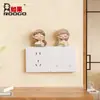 Pegatina de Chica de Dibujos Animados para Switch Pegatina de Pared para Casa Nueva Borde Creativo Cubierta Protectora para Interruptor de Luz Cubierta de Pared Linda Pegatina Decorativa Fea