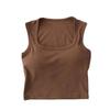 Camisola Cuadrada para Mujer con Clavícula Expuesta, Top Tubo Blanco Puro Versátil, Camisola de Algodón para Usar en Capas