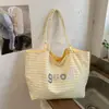 Bolso cruzado estilo coreano a rayas perezosas 2026 nuevo estampado de letras de estrella gran capacidad para mujer artístico casual de un solo hombro