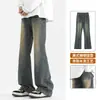 NASA ABOUT Jeans Acampanados para Hombre, Estilo Americano High Street, Corte Holgado, Adelgazantes, Pantalones de Verano para Hombre