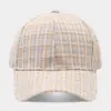 Gorra de Béisbol a Cuadros Bloque de Color Retro Artístico Estilo Coreano Moda Casual Sombrero de Sol para Mujer Otoño Invierno Viajes al Aire Libre Sombrero de Protección Solar