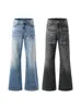 Ropa para Hombre LKTM Jeans Acampanados Lavado Azul Retro Americano para Hombres y Mujeres, Marca de Tendencia con un Efecto Adelgazante de Gama Alta