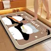 Tapete de Chão Cartoon Transfronteiriço, Tapete de Chão de Lama Diatomácea, Tapete de Chão Doméstico para Banheiro, Forte Absorção de Água, Secagem Rápida Antiderrapante para Entrada de Vaso Sanitário