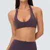 Sujetador deportivo cruzado para mujer con cuello halter y almohadillas extraíbles en el pecho, ropa de fitness, ropa interior ajustada para correr, yoga, Pilates