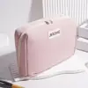 Bolsa de lápis Ins Style Estilo japonês Bolsa de papelaria de grande capacidade para meninas Lona Estojo simples para alunos do ensino fundamental e médio