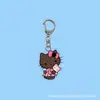 Transfronterizo Nuevo Dibujo Animado 2D Cuero Negro Gato Kt Llavero Acrílico Creativo Colgante para Mochila Estudiantil