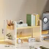 Estante de Almacenamiento de Tablero Perforado para Escritorio Estante de Libros para Escritorio de Dormitorio Escritorio para Estudio en Casa Escritorio de Oficina Estante de Exhibición de Almacenamiento Multicapa