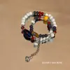 Pulsera de Cerámica Jingdezhen para Mujer Nueva Estilo Chino de Gama Alta Pulsera de Cuentas Estilo Étnico Moda Nacional Retro Pulsera para Mejor Amiga