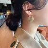 Pendientes de Moda con Forma de C Personalizados Estilo Europeo y Americano Lujo Accesible Pendientes de Círculo Metálicos Cepillados de Gama Alta Joyería para Orejas de Mujer Venta al por Mayor