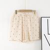Shorts de Casa Feminino 100% Algodão com Amarração na Cintura, Bolinhas, Finos e Confortáveis para Primavera e Verão, 130g