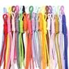 Llavero Colgante de Muñeca con Cuerda para Bolso Colorido de Moda Accesorios Patrón Tejido a Mano Cuerda de Nylon Cuerda de Escalada