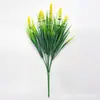 Amazon flor artificial de exterior lavanda artificial flor de plástico falsa decoración del hogar boda verde flor en maceta de exterior