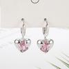 Pendientes de Aro de Amor de Cristal Rosa Temperamento 2022 Nueva Moda Pendientes Colgantes para Mujer Dulce Cool Diseño Nicho Circonita de Alta Gama Pendiente